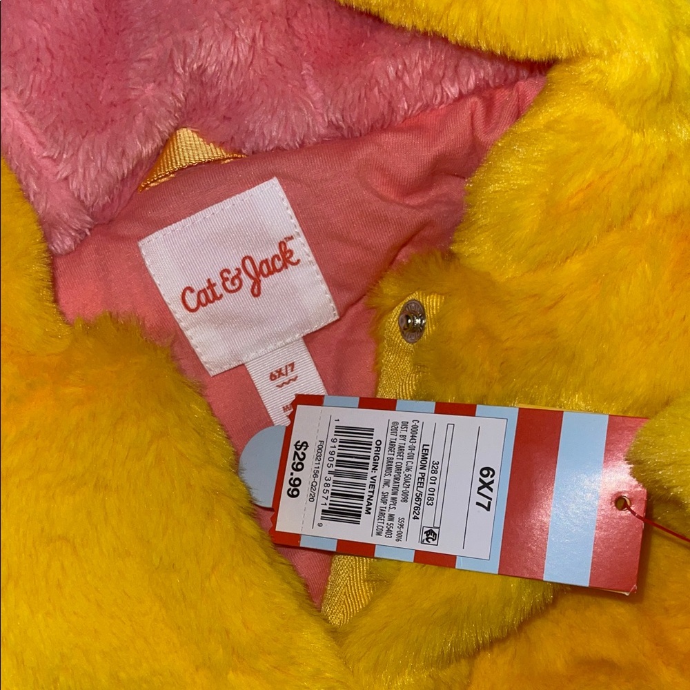 Cat & Jack Bright Yellow Jacket with Pink Interior - Picture 2 of 2